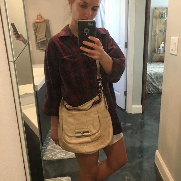 Pearl Shimmer Coach Crossbody Hobo Bag - Picture 2 of 6